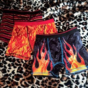 Wonder Nation Boxer Briefs with Flame and Stripe Design